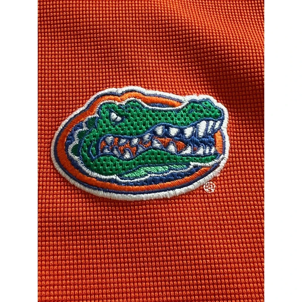 Nike Team Florida Gators Football Polo Shirt Men Medium Orange Blue Nike Fit Dry